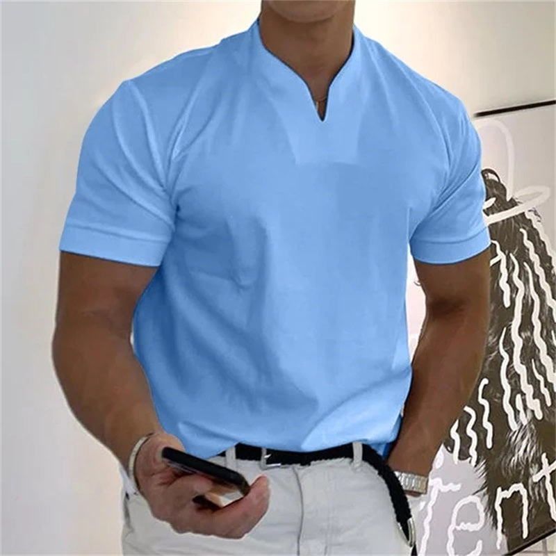 Men Gentlemans Business Short Sleeve Fitness T-shirt mysite