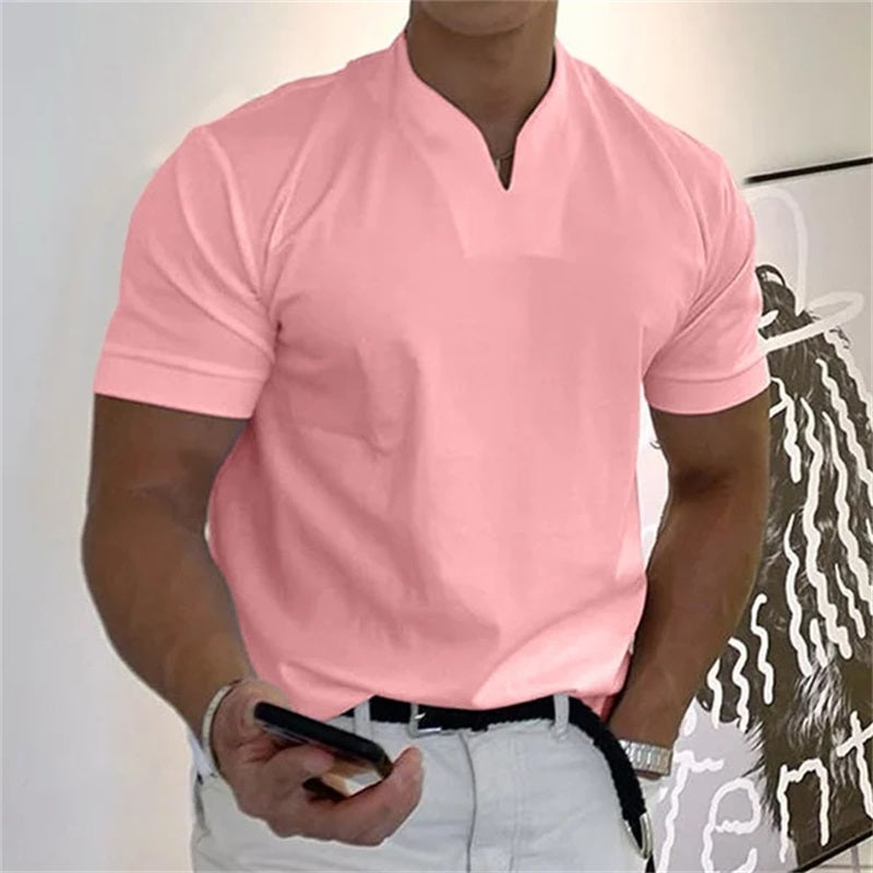 Men Gentlemans Business Short Sleeve Fitness T-shirt mysite