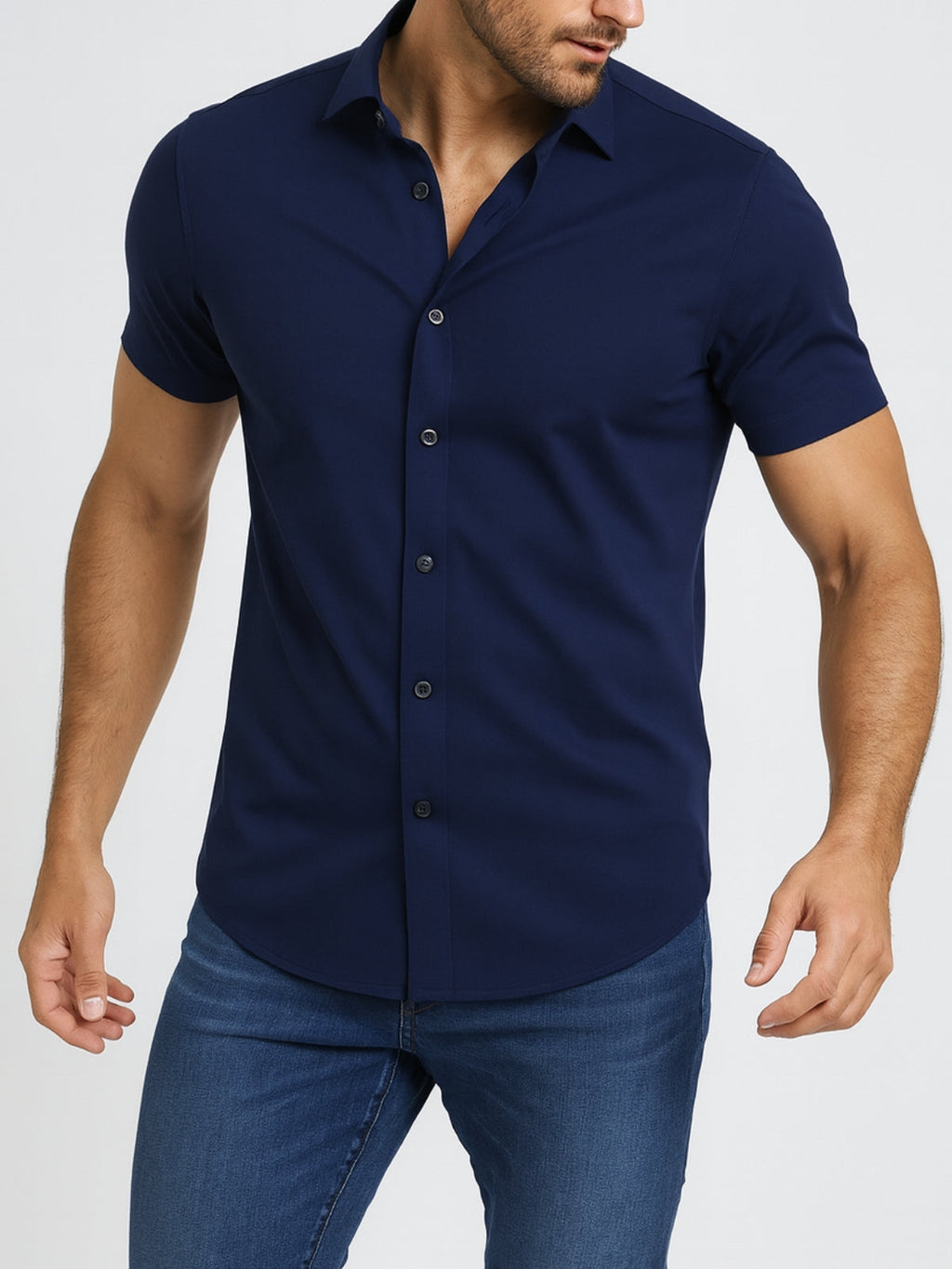 Non-Iron 4-Way Stretch Shirt – Transparent Buttons mysite