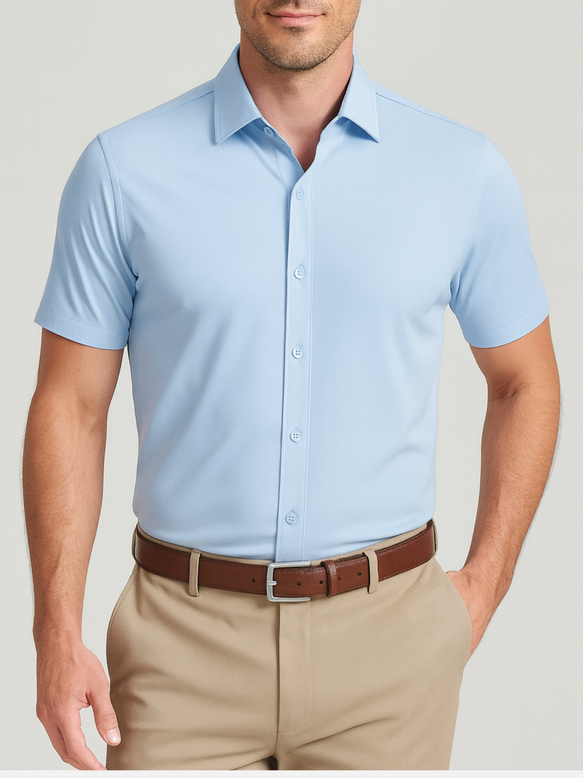 Non-Iron 4-Way Stretch Shirt – Transparent Buttons mysite
