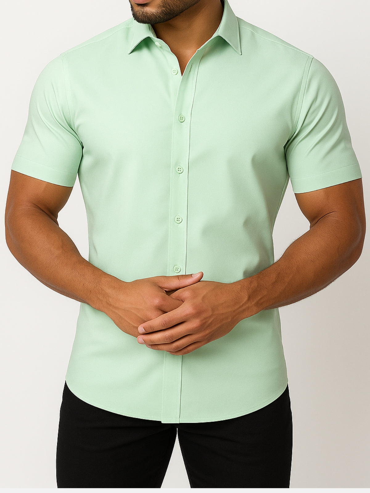 Non-Iron 4-Way Stretch Shirt – Transparent Buttons mysite