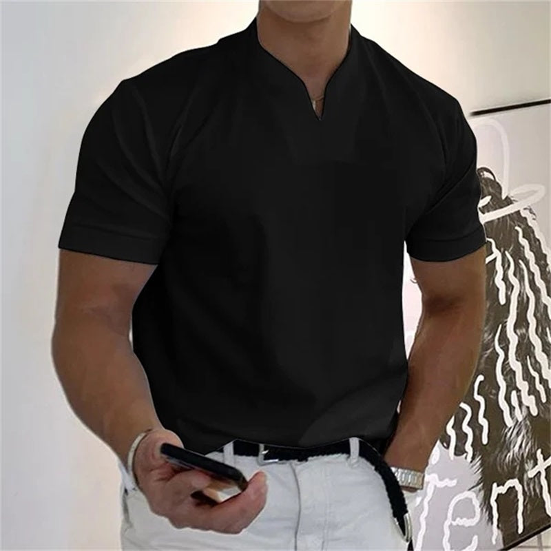 Men Gentlemans Business Short Sleeve Fitness T-shirt mysite
