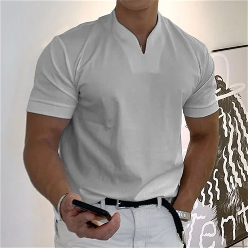 Men Gentlemans Business Short Sleeve Fitness T-shirt mysite