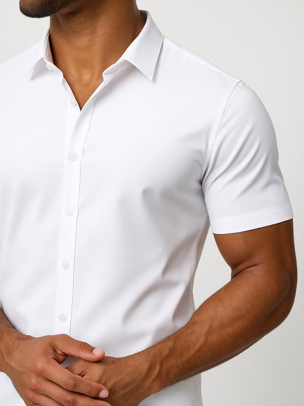 Non-Iron 4-Way Stretch Shirt – Transparent Buttons mysite