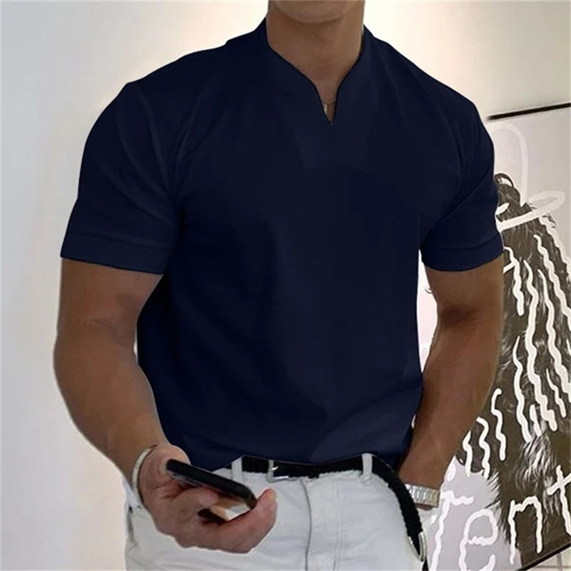 Men Gentlemans Business Short Sleeve Fitness T-shirt mysite