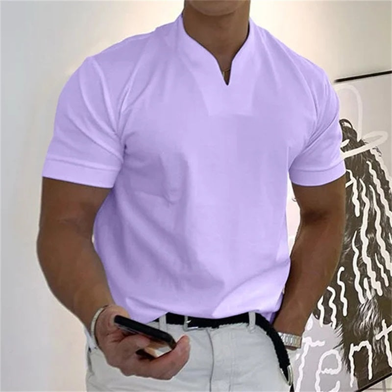 Men Gentlemans Business Short Sleeve Fitness T-shirt mysite