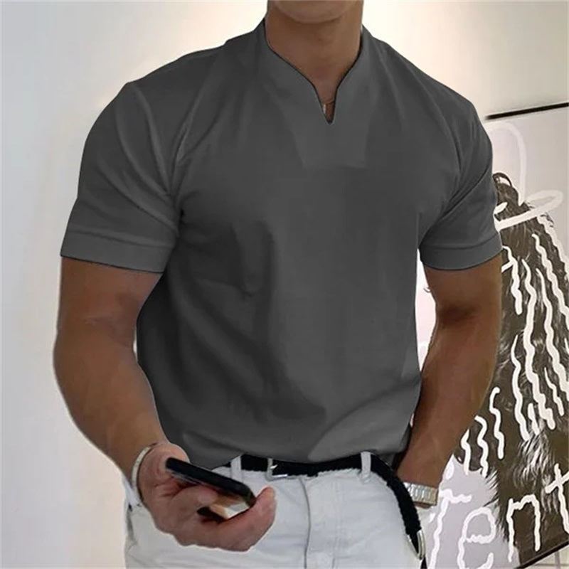 Men Gentlemans Business Short Sleeve Fitness T-shirt mysite