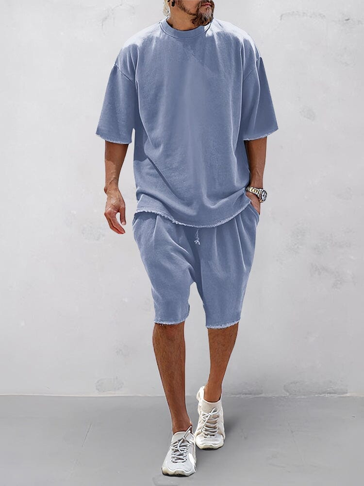 Casual Loose Fit Solid Sports Sets mysite